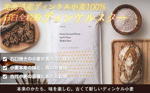 【毎月定期便】北海道産 スペルト小麦全粒粉 ディンケルスター 5kg 全4回 MROBI020