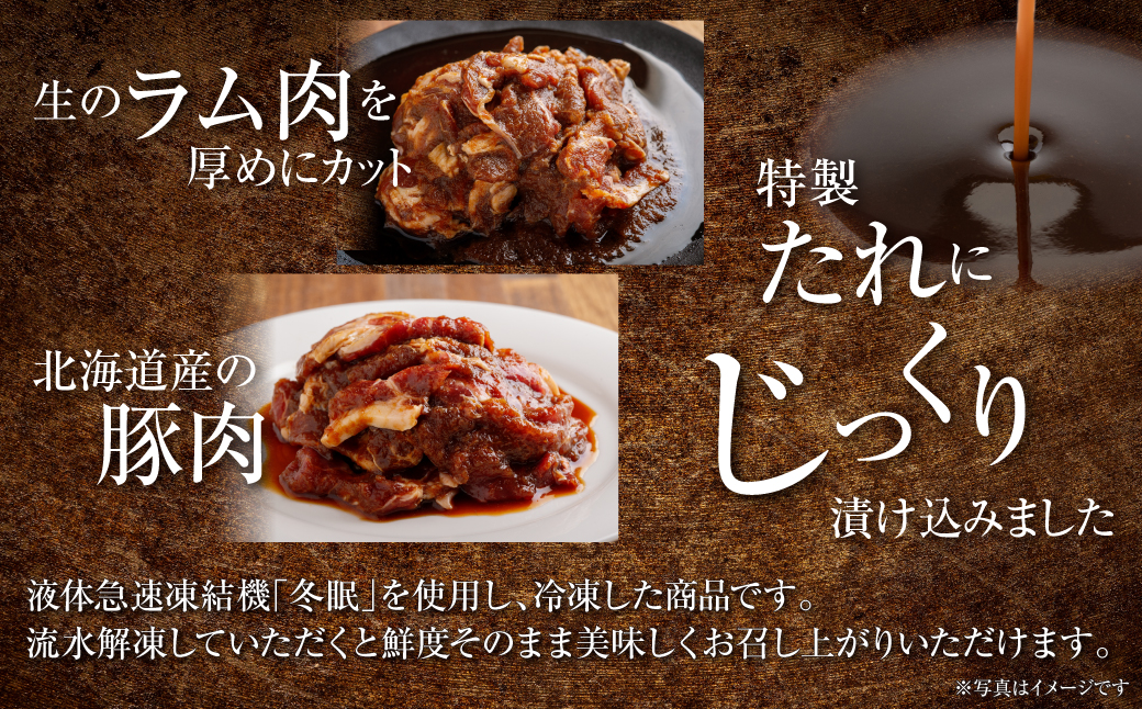 【3カ月定期便】むろらん ジンギスカン（ラム）トンギスカン（豚）450g×各2パック MROBA018