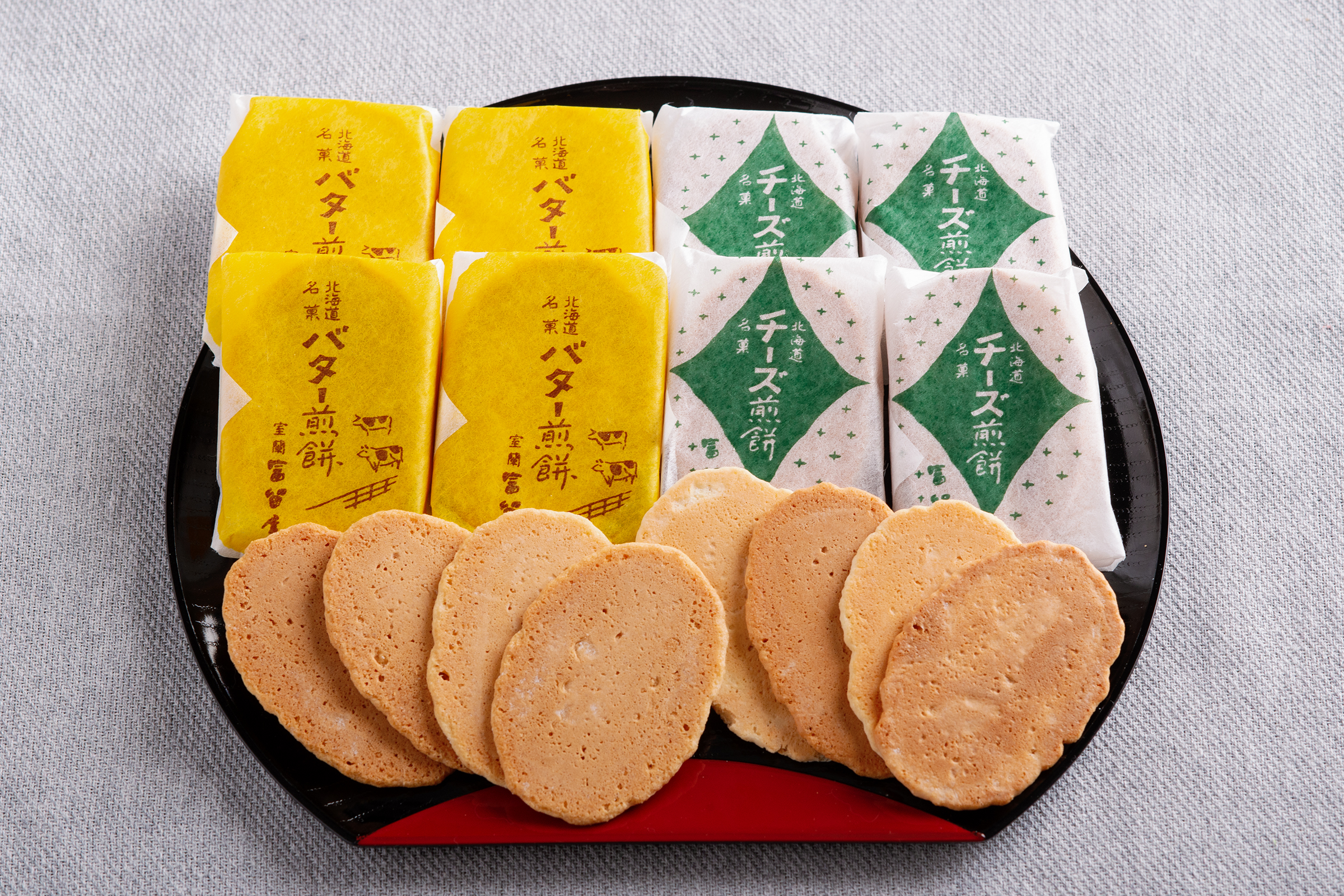 【定期便4回】バター煎餅 4枚包み×12個・チーズ煎餅 4枚包み×12個 MROT005