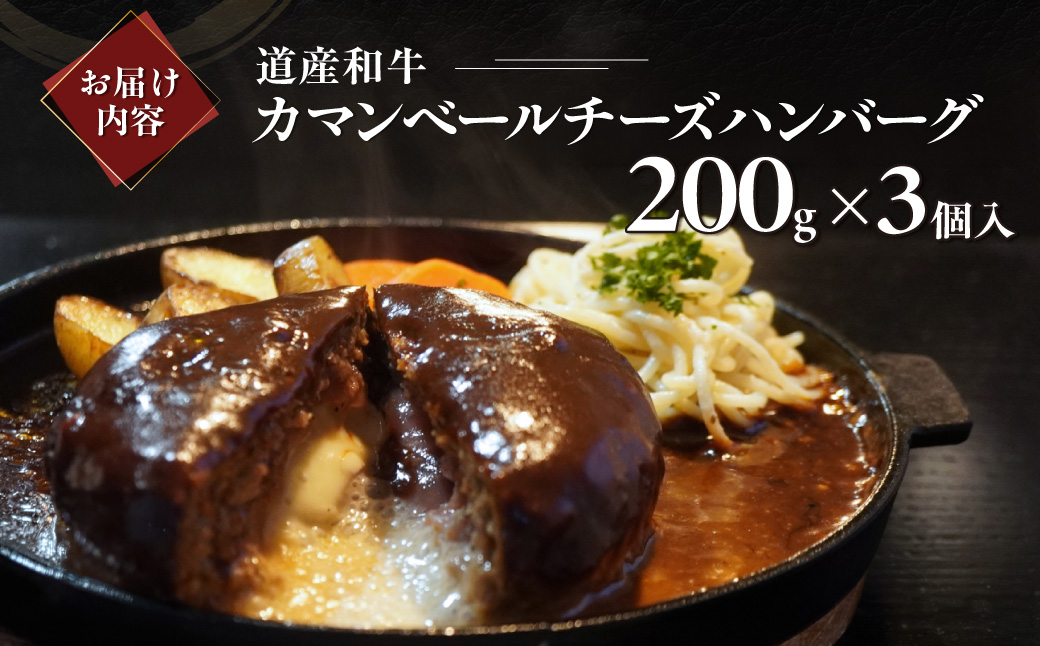 道産和牛カマンベールチーズハンバーグ（200g）3個入り MROA169
