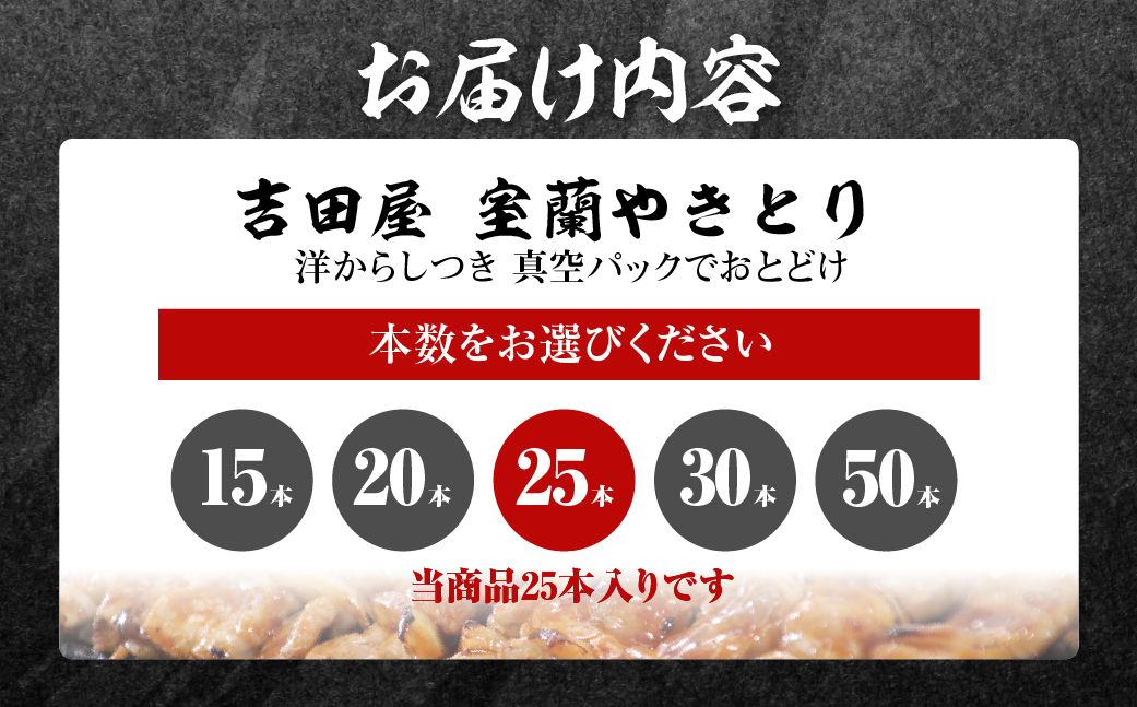 吉田屋 室蘭やきとり25本 MROAB003