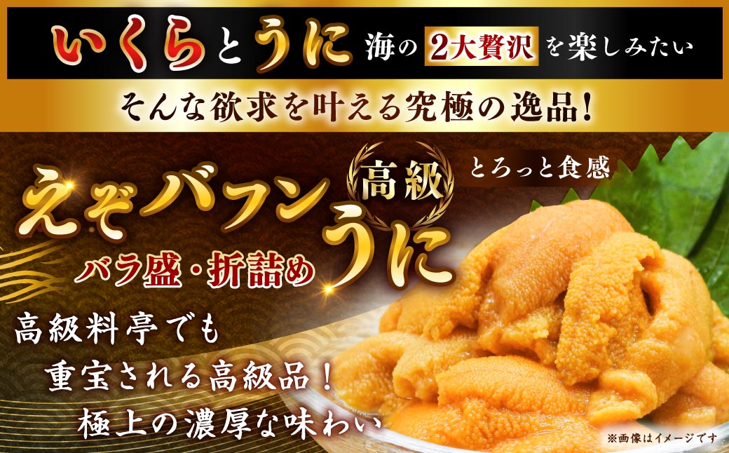 えぞバフンうに折150g×1 いくら醤油漬け90g×1 北海道 釧路 ふるさと納税 うに いくら 雲丹 魚卵 魚介類 海産物 セット 詰合せ 詰め合わせ F4F-8830