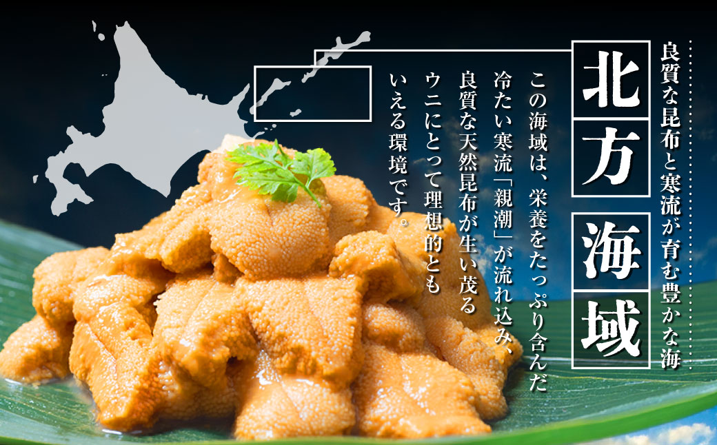 【特選】塩水ウニ 80g（エゾバフンウニ） 【6月中旬(予定)～9月発送不可】うに 雲丹 ミョウバン不使用 海鮮丼 寿司 冷蔵