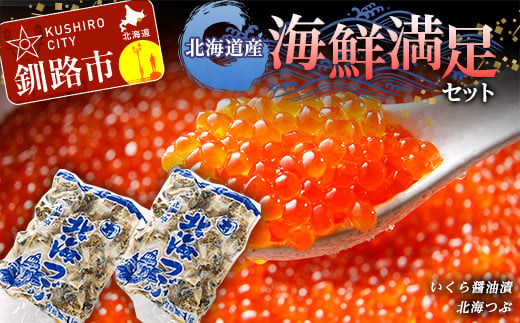 北海道産海鮮満足セット イクラ いくら 醤油 しょうゆ漬け 海鮮 つぶ 貝類 F4F-2427