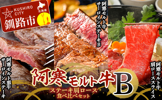 阿寒モルト牛ステーキ肩ロースセットB 牛 ステーキ サーロイン すき焼き 釧路 肉