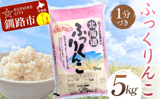 ふっくりんこ 5kg 1分づき 北海道産 米 コメ こめ お米 白米 玄米 通常発送 F4F-6585