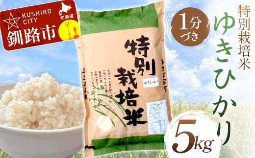 特別栽培米ゆきひかり 5kg 1分づき 北海道産 米 コメ こめ お米 白米 玄米 通常発送 F4F-7266