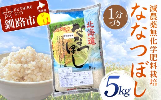 農薬9割減・化学肥料不使用ななつぼし 5kg 1分づき 北海道産 米 コメ こめ お米 白米 玄米 通常発送 F4F-7422