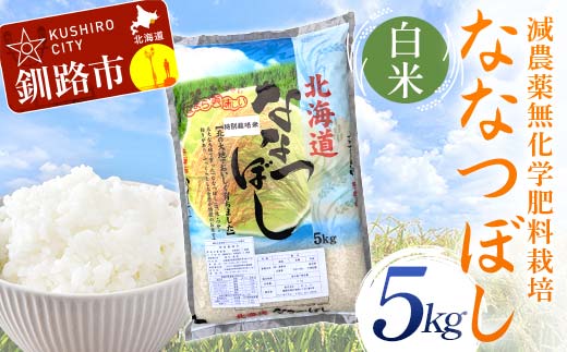 農薬9割減・化学肥料不使用ななつぼし 5kg 白米 北海道産 米 コメ こめ お米 白米 玄米 通常発送 F4F-7435