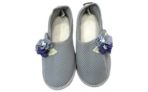 室内シューズ グレー (前閉じ) Mサイズ 入院用 介護用 靴 母の日 ギフト くつ ルームシューズ 雑貨 F4F-8146