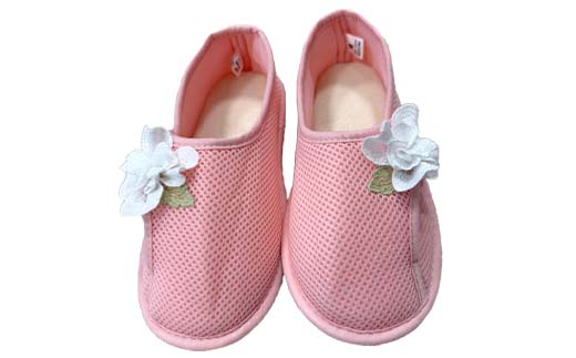室内シューズ ピンク (前閉じ) Lサイズ 入院用 介護用 靴 母の日 ギフト くつ ルームシューズ 雑貨 F4F-8155