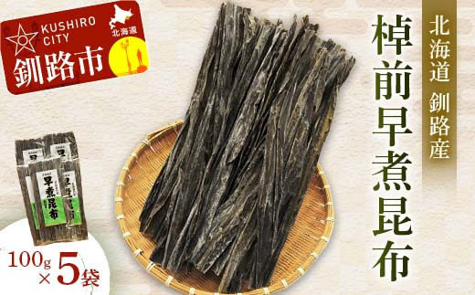 【期間限定！寄附額改定↓！】【北海道釧路加工】 棹前早煮昆布 100g×5袋セット ふるさと納税 昆布 F4F-8611