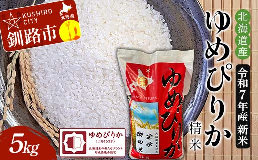 令和7年産 新米 精米仕立て 北海道産ゆめぴりか 5kg 宝水棚田米 北海道 白米 米 コメ こめ お米 F4F-8832