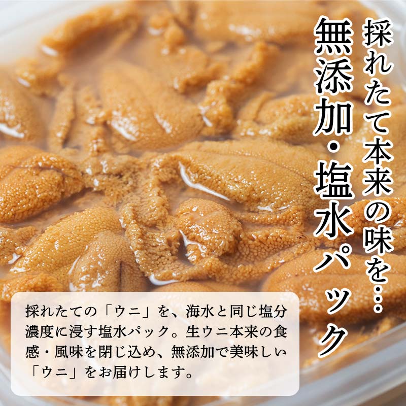 【特選】塩水ウニ 100g（ムラサキウニ） うに 雲丹 ミョウバン不使用 海鮮丼 寿司 冷蔵 F4F-1578