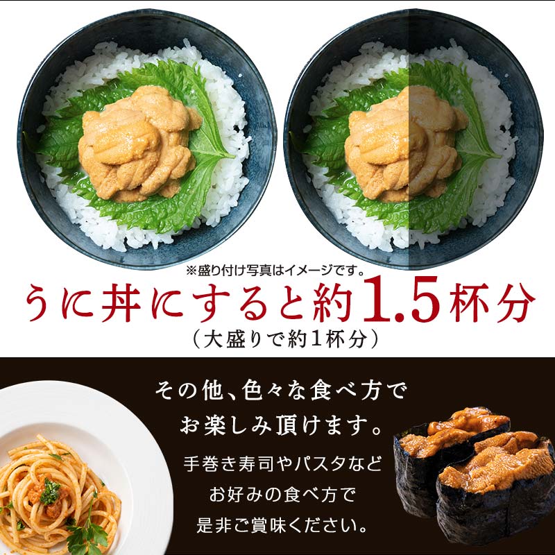 【特選】塩水ウニ 100g（ムラサキウニ） うに 雲丹 ミョウバン不使用 海鮮丼 寿司 冷蔵 F4F-1578