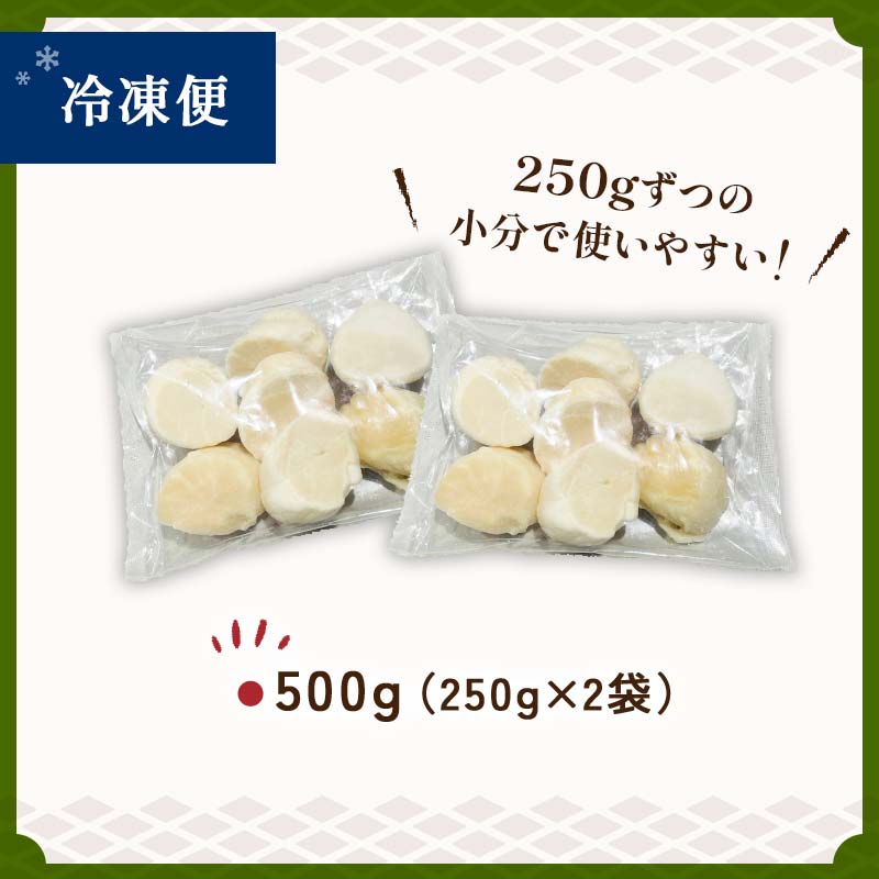 【訳あり】北海道産 ほたて貝柱 250g×2袋 500g ふるさと納税 帆立 F4F-8903