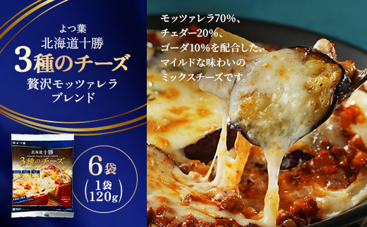 よつ葉 北海道十勝 3種のチーズ 贅沢モッツァレラブレンド 120g×6袋【配送不可地域：離島】【1690051】
