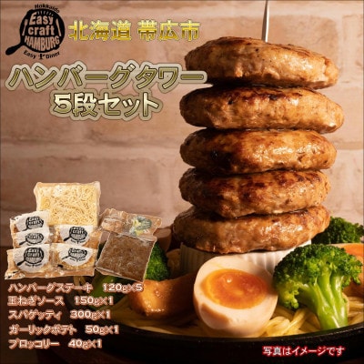 【毎月定期便】ハンバーグタワーセット 5段(パスタ・ポテト付き)全11回【配送不可地域：離島】【4075026】