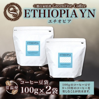 コーヒー豆 エチオピア 100g×2袋 品質すべてにこだわったコーヒー 北海道 帯広市【1536967】