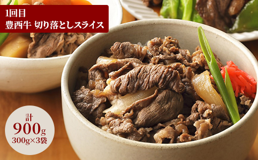 【毎月定期便】豊西牛お試しコース全3回【配送不可地域：離島】【4065346】