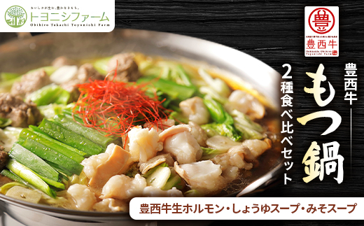 豊西牛もつ鍋2種食べ比べセット【配送不可地域：離島】【1487278】