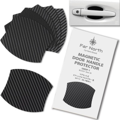 Far North ドアハンドルプロテクター 車用【マグネット式】黒 Mサイズ 89×79mm【1676045】