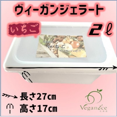 北海道産いちごヴィーガンジェラート2Lディッシャー付き【配送不可地域：離島】【1489410】