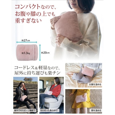 Style+ 電気蓄熱式湯たんぽ「もふたん2」もふもふカバー付き(サクラピンク)【1676038】