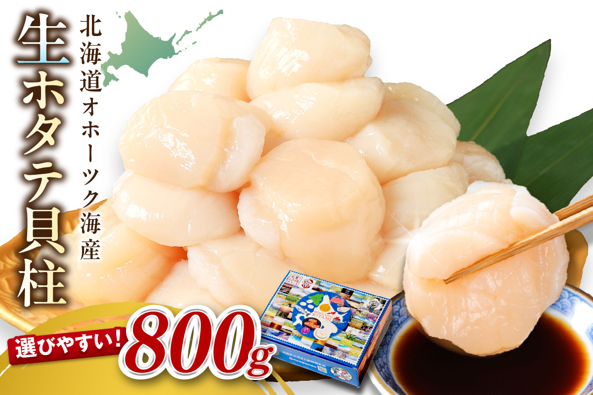 【2026年1月発送】北海道オホーツク海産 ホタテ貝柱 800g 生食用 ( 海鮮 魚介 魚介類 貝 貝類 帆立 ほたて お刺身 刺身 貝柱 海鮮丼 帆立貝柱 ホタテ )【037-0016】