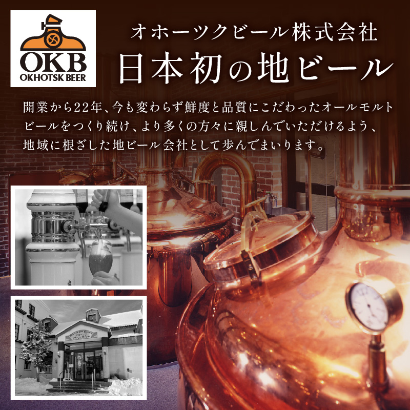 【6ヶ月定期便】 オホーツクビール 6本 ( 定期便 ビール 地ビール セット 詰め合わせ 小麦 麦芽100% アルコール )【999-0085】