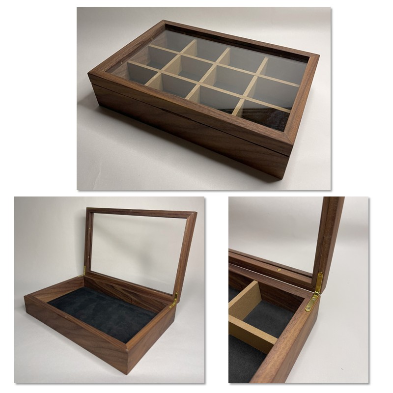 【受注生産】心地よい風合いが魅力 多用途 ウッドディスプレイケース 1台 ウォールナット材 （ インテリア 家具 日用品 ）【200-0008】