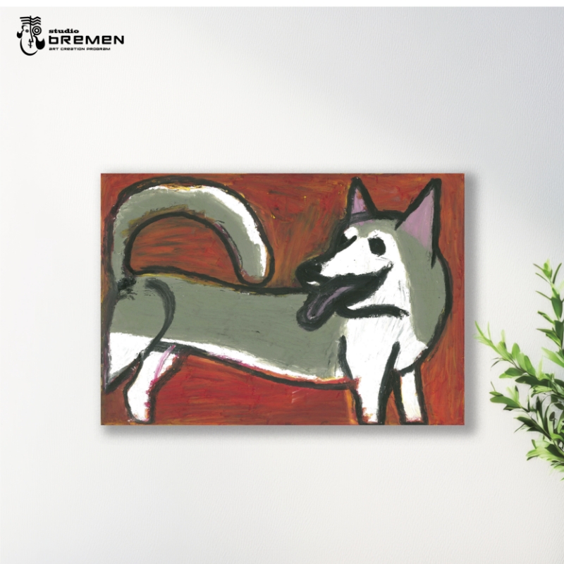 蛯子陽太(studioBREMEN)の動物作品【オイルパステル画オーダーメイド】 A4号サイズ ( 絵画 絵 アート 動物 犬 猫 )【202-0002】