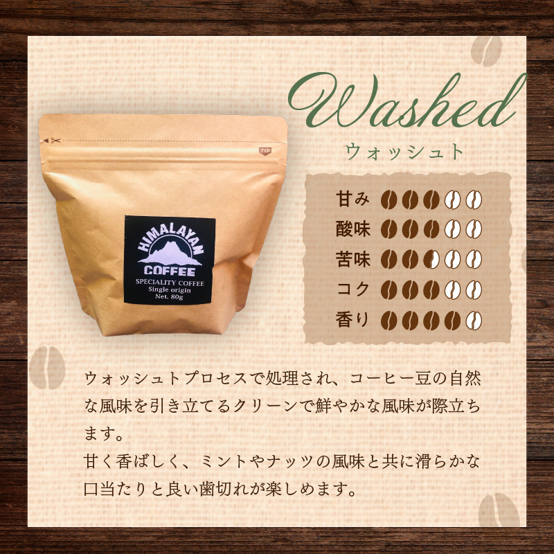 【訳あり】自家焙煎ネパール産スペシャルティコーヒー豆 Washed 80g ( 珈琲 自家製 豆 焙煎 わけあり )【166-0004】