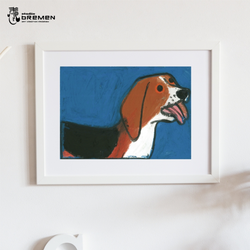 蛯子陽太(studioBREMEN)の動物作品【オイルパステル画オーダーメイド】 A4号サイズ ( 絵画 絵 アート 動物 犬 猫 )【202-0002】