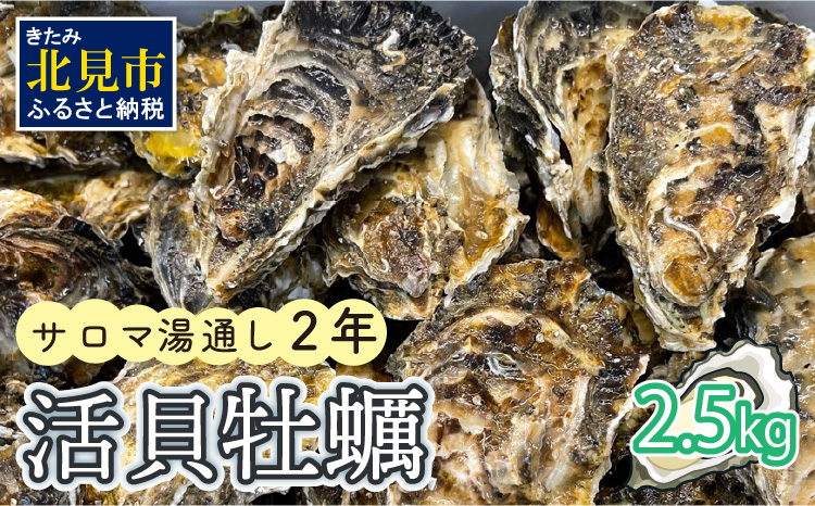 【予約：2024年11月上旬から順次発送】サロマ湖湯通し2年 活貝牡蠣 2.5キロ ( カキ 魚介類 期間限定 2.5kg )【091-0003-2024】