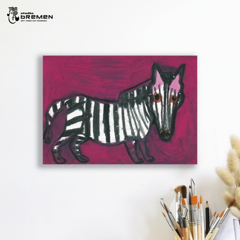 蛯子陽太(studioBREMEN)の動物作品【オイルパステル画オーダーメイド】 A4号サイズ ( 絵画 絵 アート 動物 犬 猫 )【202-0002】