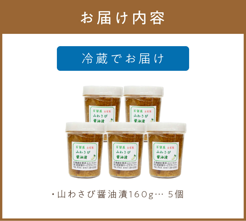 山わさび醤油漬 5個入 ( わさび 山葵 ワサビ しょうゆ漬け 漬物 セット