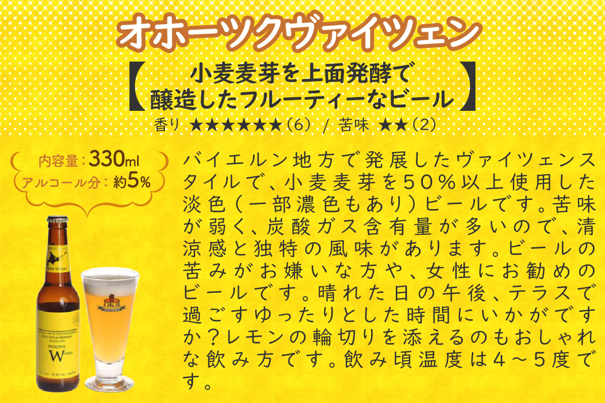 【6ヶ月定期便】 オホーツクビール 6本 ( 定期便 ビール 地ビール セット 詰め合わせ 小麦 麦芽100% アルコール )【999-0085】