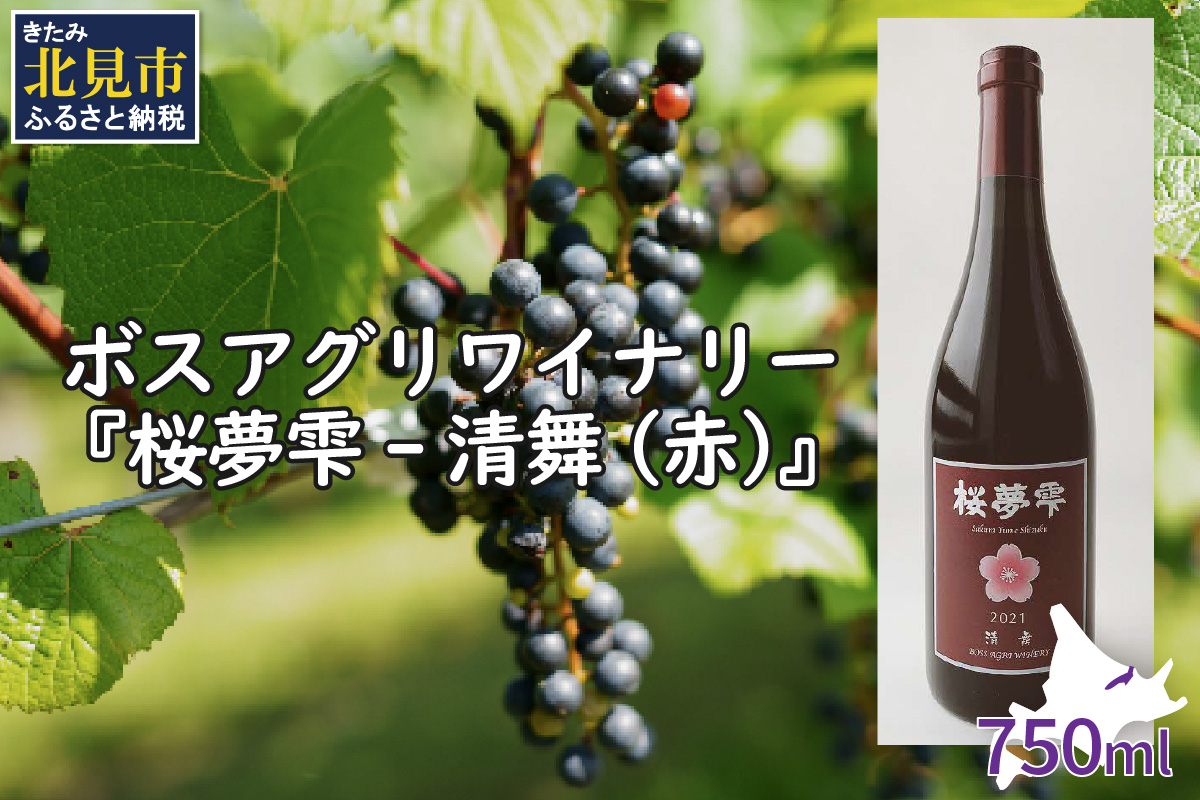 【A3-027】【オホーツクブランド認証ワイン】北見産ぶどう100％のワイン 桜夢雫 清舞（赤）