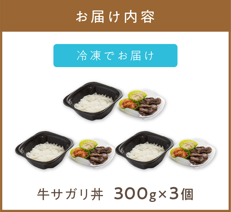 レンジで丼！牛サガリ丼 3個 ( 弁当 どんぶり 丼 サガリ 冷凍 簡単調理 )【136-0013】