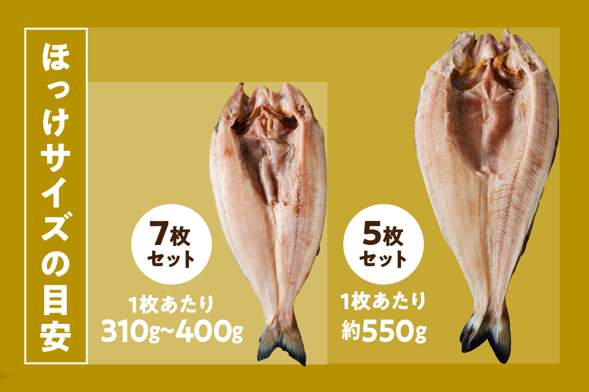 北海道産 なまらでかい！開きホッケ 5枚セット ( ほっけ 海鮮 魚 冷凍 ふるさと納税 真空パック プレゼント お中元 お歳暮 贈答 贈り物 )【094-0049】