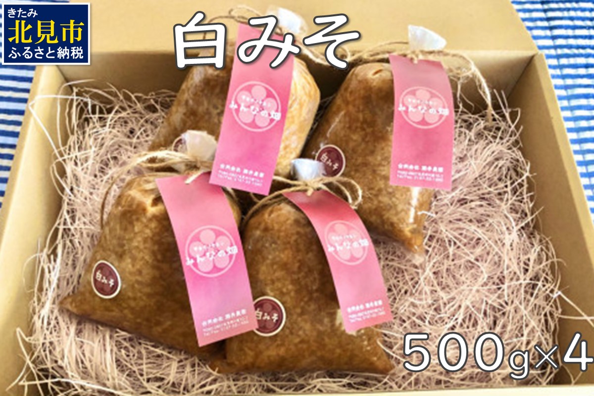 【予約：2026年7月から順次発送】白みそ 500g×4 ( 調味料 加工品 大豆 米みそ 白みそ 味噌 発酵食品 みそ 味噌汁 )【098-0017】
