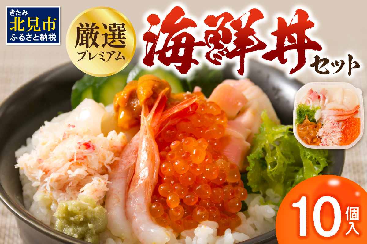 厳選！プレミアム海鮮丼セット10個入 ( うに ウニ 雲丹 貝 かい 海鮮丼 海鮮 魚介類 丼 プレミアム セット ふるさと納税 )【094-0066】