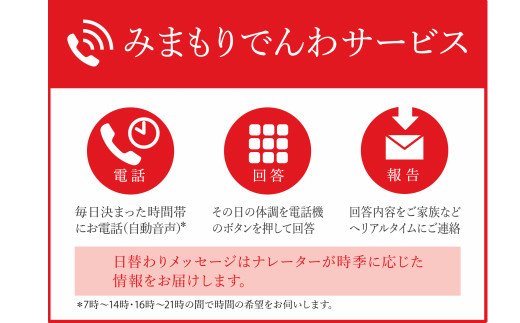 郵便局のみまもりサービス「みまもりでんわサービス」 6カ月間 携帯電話コース ( 代行 高齢者 見守り 北見市 )【118-0005】