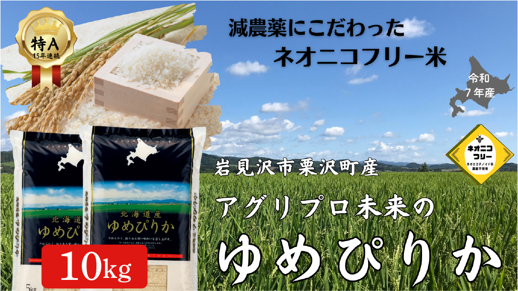 令和7年産 アグリプロ未来のゆめぴりか 10kg(5kg×2袋)【a178-002】北海道 岩見沢市 北海道産 お米 米 精米 白米 ご飯 ごはん