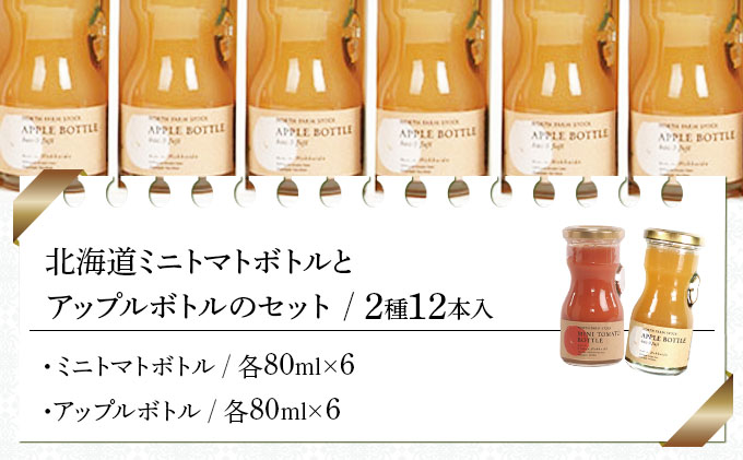 北海道ミニトマトボトルとアップルボトルのセット　１２本入り（RTA-12）【07113】