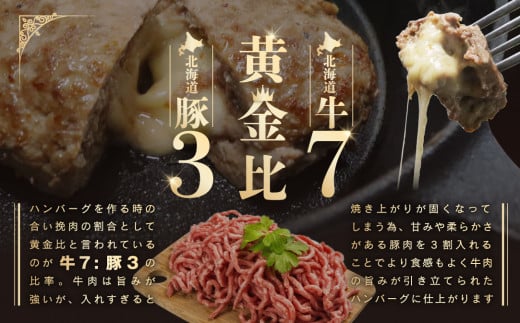 岩見沢産たまねぎ使用 北海道産牛チーズハンバーグ10個セット 全技連日本料理マイスター監修♪【38102】