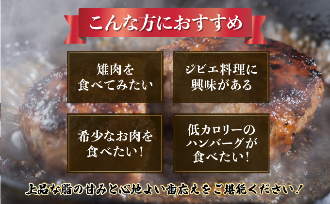 宝きじの手ごねはんばーぐ［ハンバーグ 冷凍 ジビエ キジ 雉 肉 ヘルシー 低カロリー お弁当 簡単 焼くだけ 簡単調理 味付き］