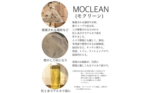 お掃除用アルカリ液　MOCLEAN(スプレーボトル＆詰め替えボトル2本)【46002】