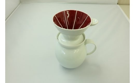 【JALふるさと納税限定】辰砂釉の陶芸作品「コーヒードリッパー・サーバーセット」【18111】